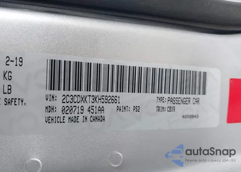 2019 Dodge Charger Police Awd из США, поврежденный, VIN 2C3CDXKT3KH592661